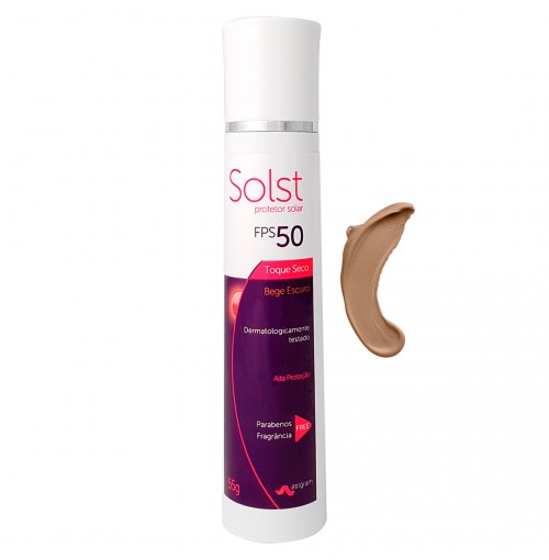 Solst Protetor Solar FPS 50 Toque Seco Bege Escuro 55g
